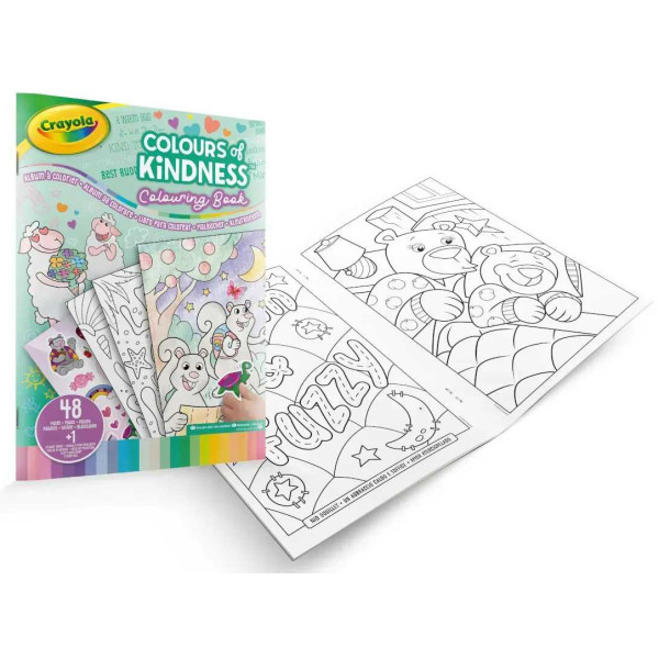 Фото - Раскраски Crayola Color Of Kindness 48 стр. и 1 стр. наклеек (25-2737G)
