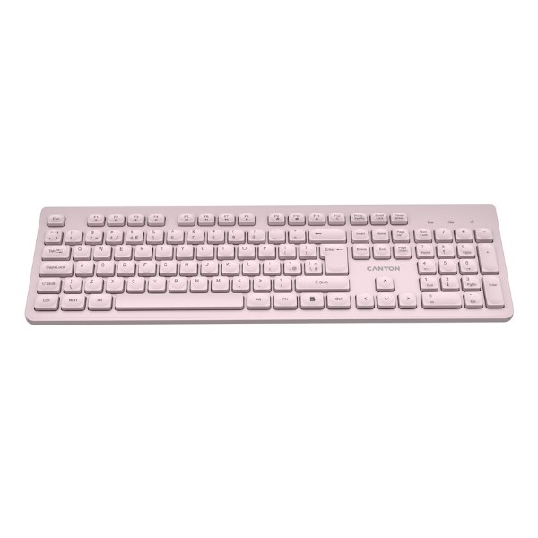 Фото - Клавиатура беспроводная Canyon HKB-W01 Wireless Silent EN/UA Beige (CNS-HKBW01BG)