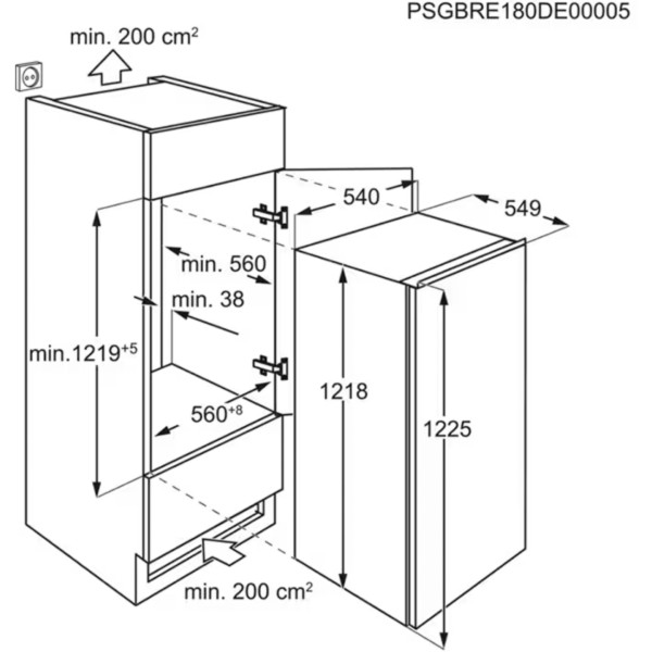 Фото - Холодильник вбудований Electrolux LRB3AE12S