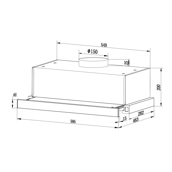 Фото - Вытяжка встраиваемая Interline SLIM ULTRA GLASS BL A/60