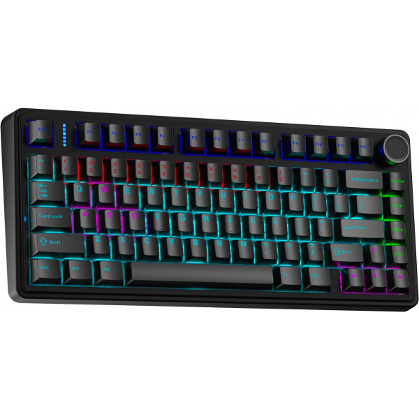Фото - Уценка - Клавиатура проводная игровая Aula F75 Black keycap KRGD blue EN/UA (6948391202846)