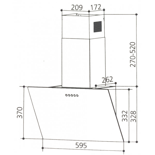 Фото - Витяжка декоративна Interline TEFFI SLIM BL A/60/GL/PB