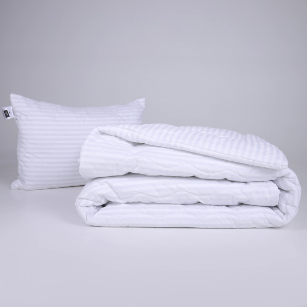 Фото - Ковдра літня полуторна MirSon №184 Сolor Fun Line 17-0605 Stripe White Bamboo 140х205 см +нав 2 шт. (2200010858273)