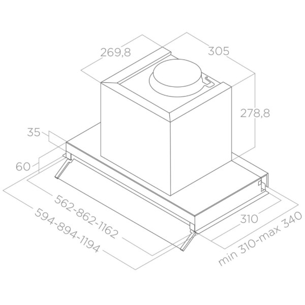 Фото - Витяжка вбудована Elica BOXIN LX/BL MAT/A/60
