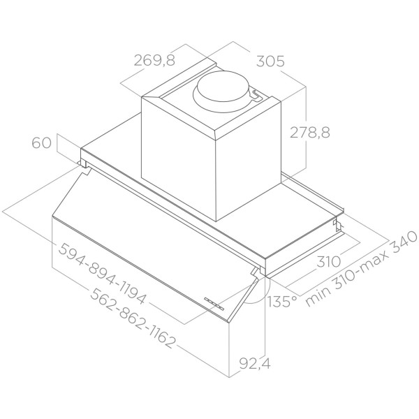 Фото - Витяжка вбудована Elica BOXIN LX/BL MAT/A/90