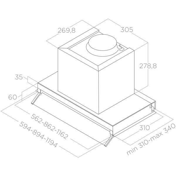 Фото - Витяжка вбудована Elica BOXIN LX/BL MAT/A/90