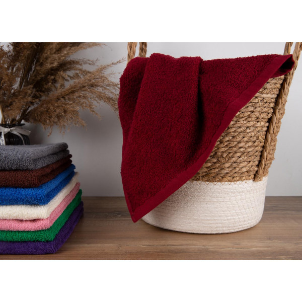Фото - Рушник банний GM Textile махровий бордовий 70x140