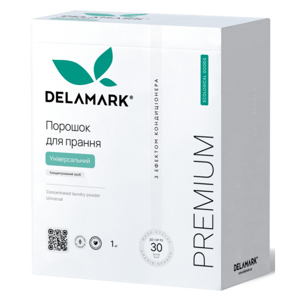 Фото - Пральний порошок DeLaMark Premium Line Universal з ефектом кондиціонера 1 кг (4820152330963)
