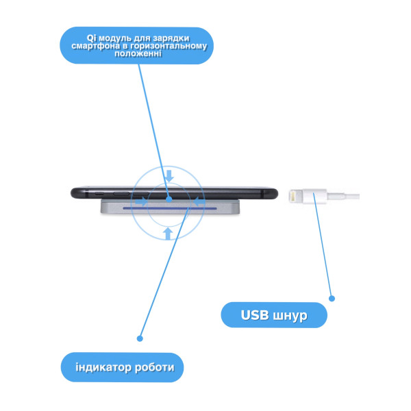 Фото - Бездротовий зарядний пристрій Ailink White Slim Pad Premium Glass (AI-WPA12)
