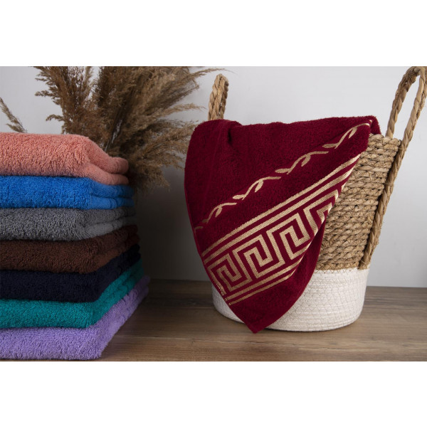 Фото - Рушник для обличчя GM Textile махровий бордовий Цезар 50х90