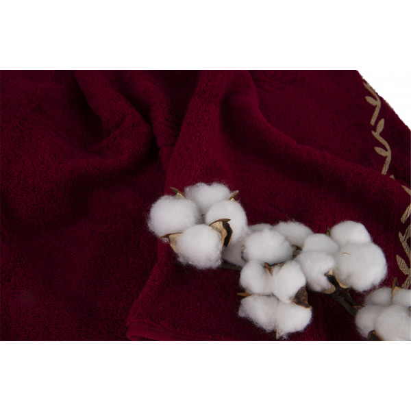 Фото - Рушник для обличчя GM Textile махровий бордовий Цезар 50х90