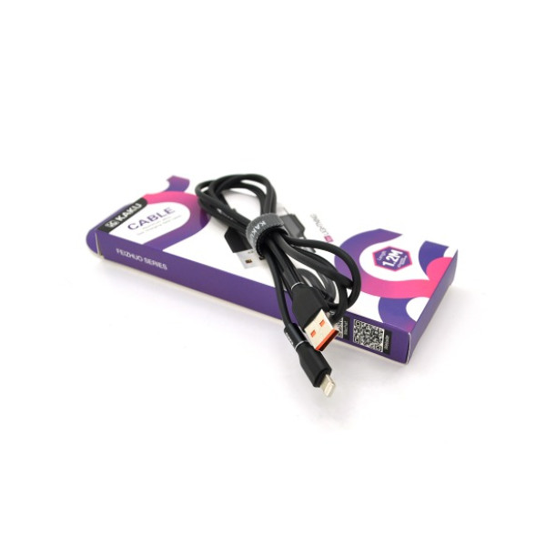 Фото - Кабель синхронізації даних iKaku KSC-452 FEIZHUO for iPhone 1,2 м Black (KSC-452-L)