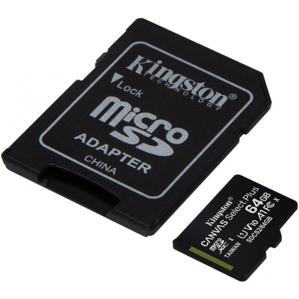 Фото - Карта пам'яті Kingston microSDXC Canvas Select Plus 10 0R A1 C10 Three Pack + Single Adapter (SDCS2/64GB-3P1A)