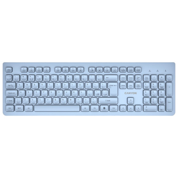 Фото - Клавіатура бездротова Canyon HKB-W01 Wireless Silent EN/UA Blue (CNS-HKBW01BL)