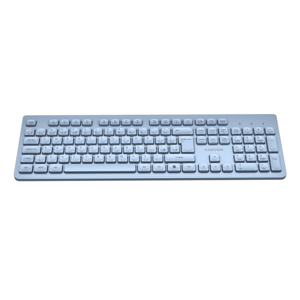Фото - Клавіатура бездротова Canyon HKB-W01 Wireless Silent EN/UA Blue (CNS-HKBW01BL)