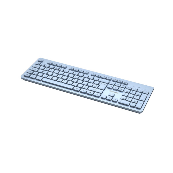 Фото - Клавіатура бездротова Canyon HKB-W01 Wireless Silent EN/UA Blue (CNS-HKBW01BL)