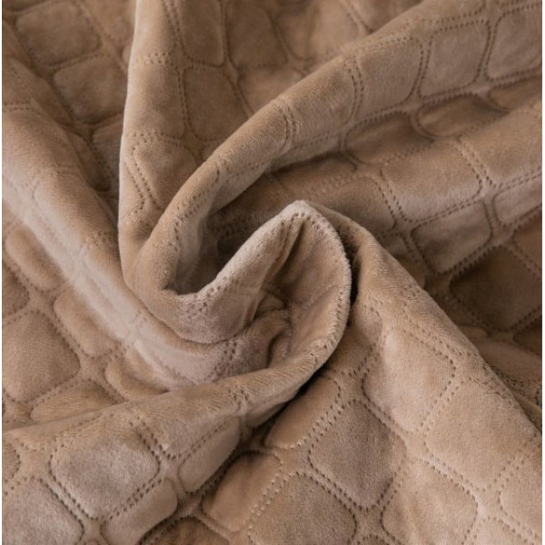 Фото - Покривало двоспальне ТЕП Velour 180х240 см Золотий беж/Ромб круглий (4-00516_22471)