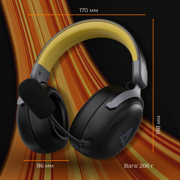 Фото - Гарнітура бездротова ігрова Ajazz AHM08 MAX 3-Mode Black (AHM08-MAX-BGY)