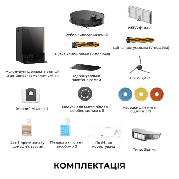 Фото - Робот-пилосос миючий Mova MOBIUS 60 Black-EUA (RLV83LE)