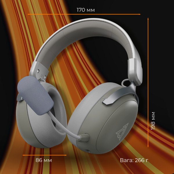 Фото - Гарнитура беспроводная игровая Ajazz AHM08 MAX 3-Mode Grey (AHM08-MAX-GW)