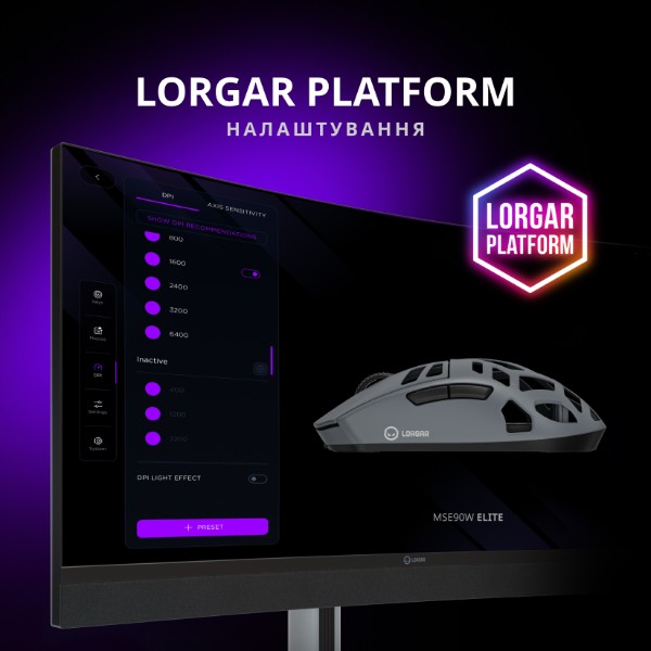 Фото - Миша бездротова ігрова Lorgar Elite MSE90W Wireless Gaming Mouse Elite Dark Grey (LRG-MSE90W-DG)