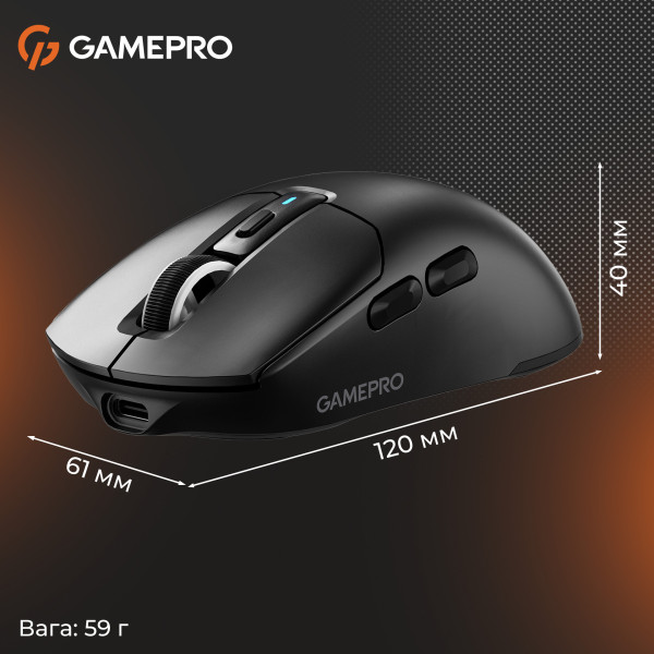 Фото - Миша бездротова ігрова GamePro Genesis Airmaster Wireless/Bluetooth/USB PixArt PAW3311 Sensor Black (GM167B)