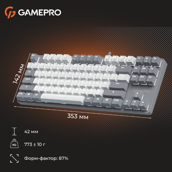 Фото - Клавіатура дротова GamePro Genesis Metallic Outemu Red Swithes USB Gray (MK110G)