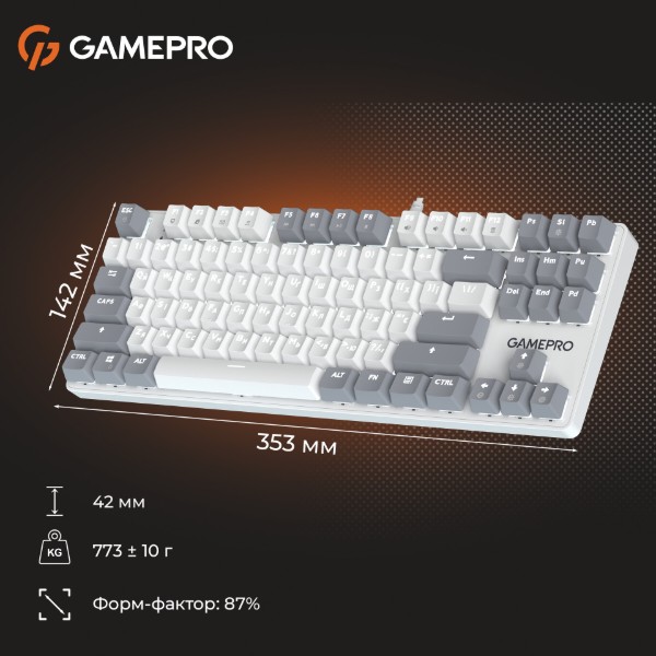 Фото - Клавіатура дротова GamePro Genesis Metallic Outemu Red Swithes USB White (MK110W)