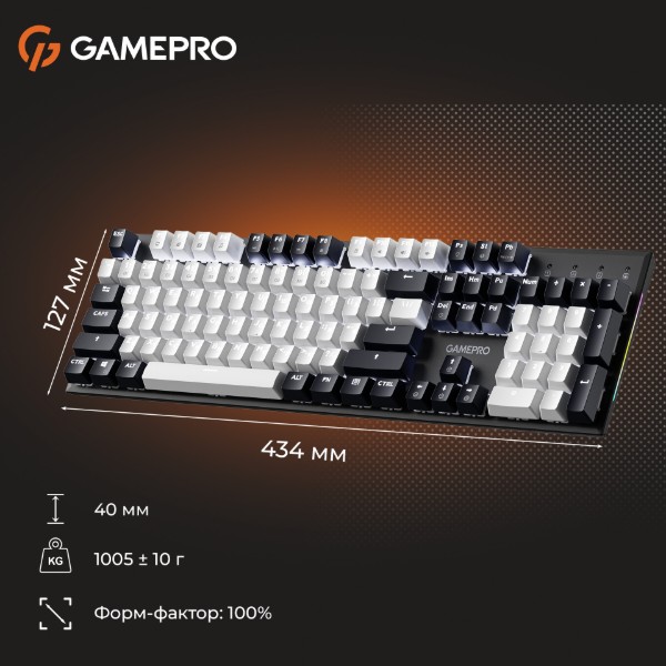 Фото - Клавіатура дротова ігрова GamePro Genesis Metallic Outemu Red Swithes USB Black (MK144B)