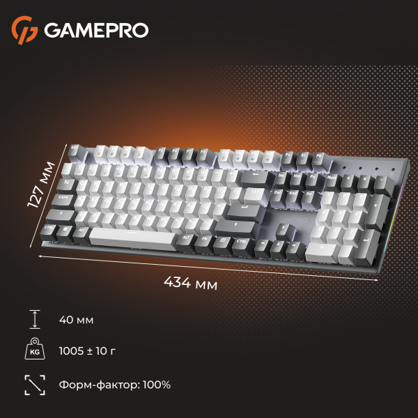 Фото - Клавіатура дротова ігрова GamePro Genesis Metallic Outemu Red Swithes USB Gray (MK144G)