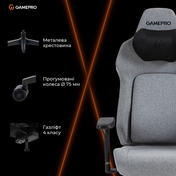 Фото - Крісло для геймерів GamePro GC925G Grey