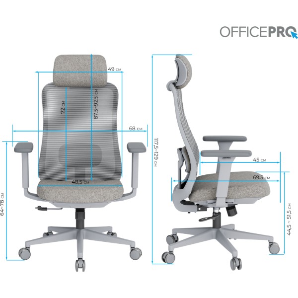 Фото - Крісло офісне OfficePro Wave (OC599-G-G-G) Gray