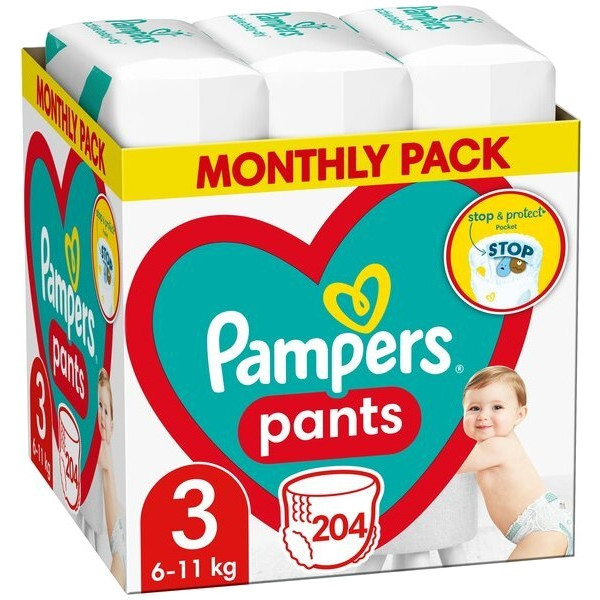 Фото - Одноразові підгузки-трусики Pampers Pants Розмір 3 (6-11 кг), 204 шт. (81772856) Фото - Одноразові підгузки-трусики Pampers Pants Розмір 3 (6-11 кг), 204 шт. (81772856)