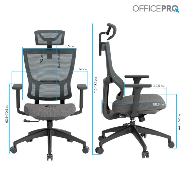 Фото - Кресло офисное OfficePro Elegant (OC600-B-DG-DG) Black/Dark Gray