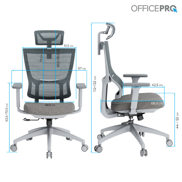 Фото - Кресло офисное OfficePro Elegant (OC600-G-DG-DG) Gray/Dark Gray