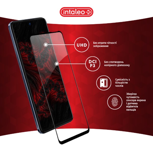 Фото - Захисне скло для смартфону Intaleo Full Glue for Tecno Camon 18 Black (1283126529146)