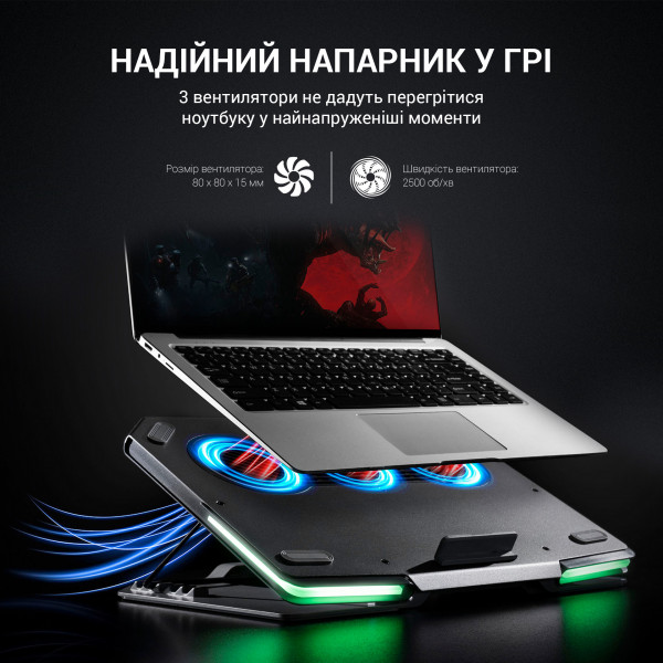 Фото - Підставка під ноутбук охолоджуюча GamePro CP1540 RGB