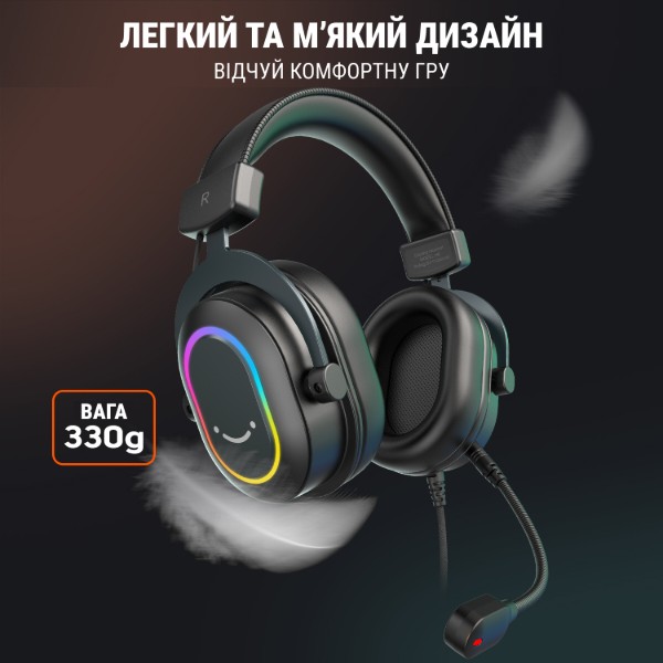 Фото - Гарнітура дротова ігрова Fifine Black RGB (H6)