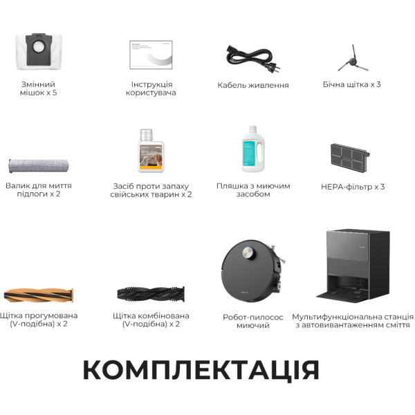 Фото - Робот-пилосос миючий Dreame Aqua 10 Ultra Roller Complete Black (RLH71DE-1-BL)