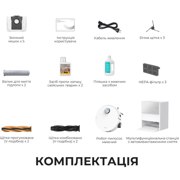 Фото - Пылесос робот моющий с базой Dreame Aqua 10 Ultra Roller Complete White (RLH71DE-1-wh)