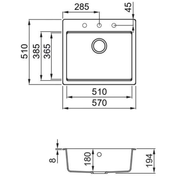 Фото - Мойка кухонная Elleci TIME 105 on top nero 40