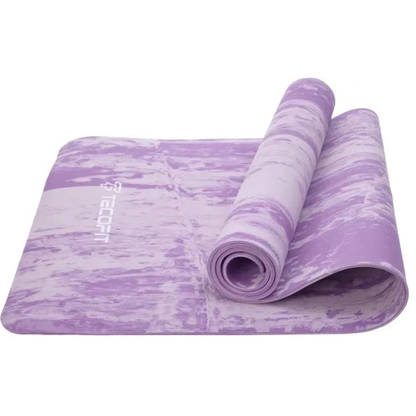 Фото - Килимок для йоги та фітнесу TECOFIT EVA 173x61x0.6 см Фіолетовий мармур +чохол-сумка у подарунок (TOP240214835/1)