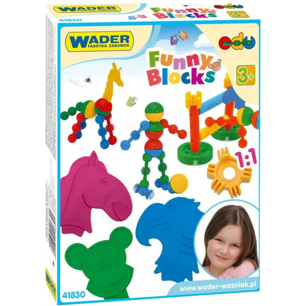 Фото - Пластиковий конструктор для малюків Wader Funny Blocks (41830)