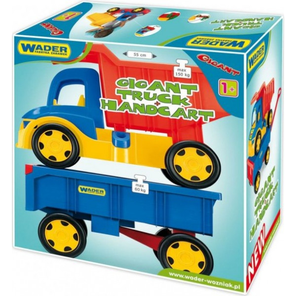 Фото - Базовий ігровий транспорт для малюка Wader Вантажівка "Гігант" + іграшка візок (65100)