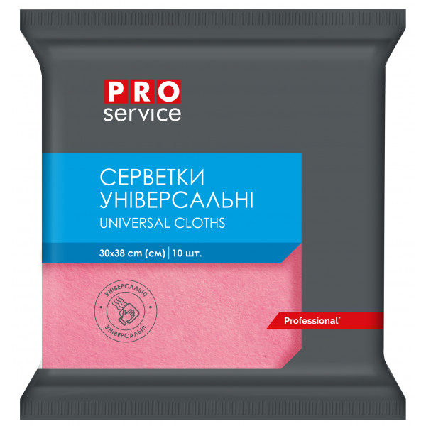 Фото - Серветка побутова PRO service віскозна 30х38 см 10 шт. Рожева (19100204) Фото - Серветка побутова PRO service віскозна 30х38 см 10 шт. Рожева (19100204)