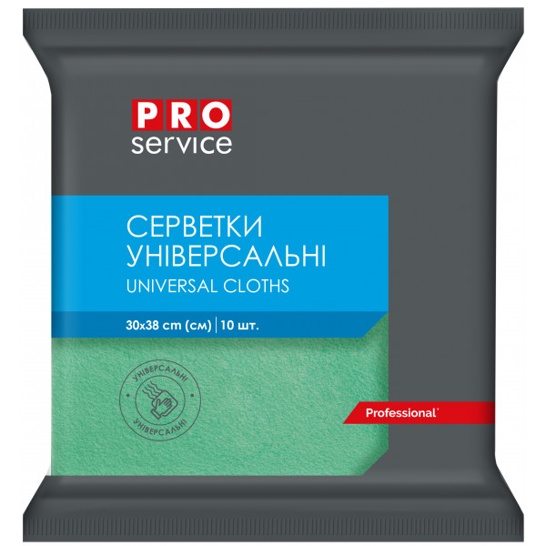 Фото - Серветка побутова PRO service віскозна 30х38 см 10 шт. Зелена (19100208) Фото - Серветка побутова PRO service віскозна 30х38 см 10 шт. Зелена (19100208)