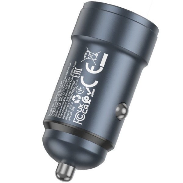 Фото - Автомобільний зарядний пристрій HOCO Z57 Glorious single-port PD30W Metal Gray (6942007633048)