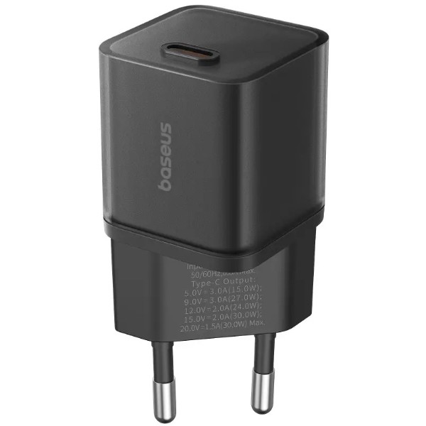 Фото - Мережевий зарядний пристрій Baseus GaN5S Fast Charger 1C 30W EU Cluster Black (P10162504113-00) Фото - Мережевий зарядний пристрій Baseus GaN5S Fast Charger 1C 30W EU Cluster Black (P10162504113-00)
