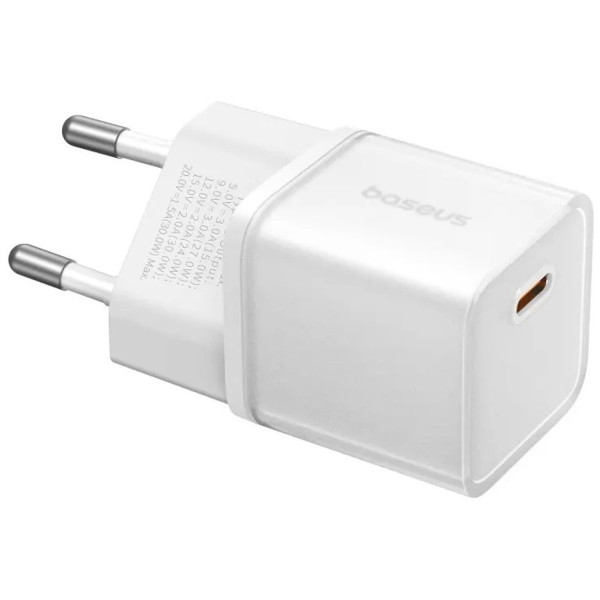 Фото - Мережевий зарядний пристрій Baseus GaN5S Fast Charger 1C 30W EU Moon White (P10162504213-00)
