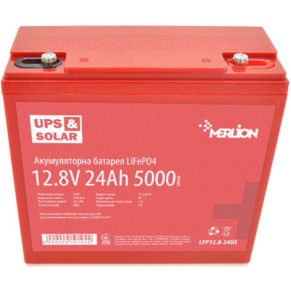 Фото - Аккумулятор для ИБП Merlion LiFePO4 12.8V 24AH (4S4P/BMS-30A) (LFP12.8-24US)